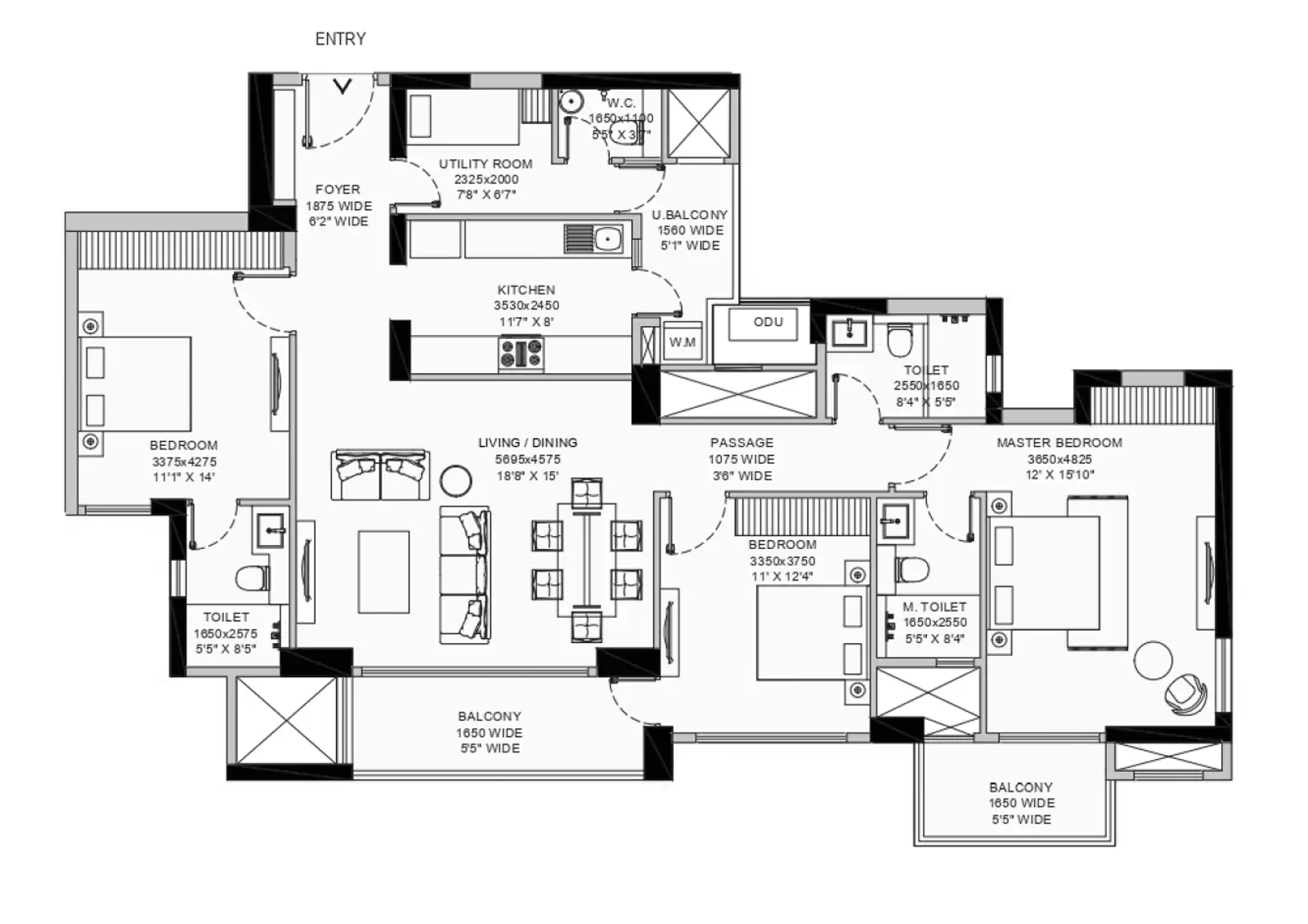 floor-plan-Emaar Amaris - Best residential property in Gurugram