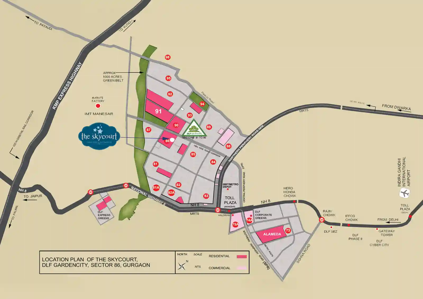 dlf-skycourt-location-map
