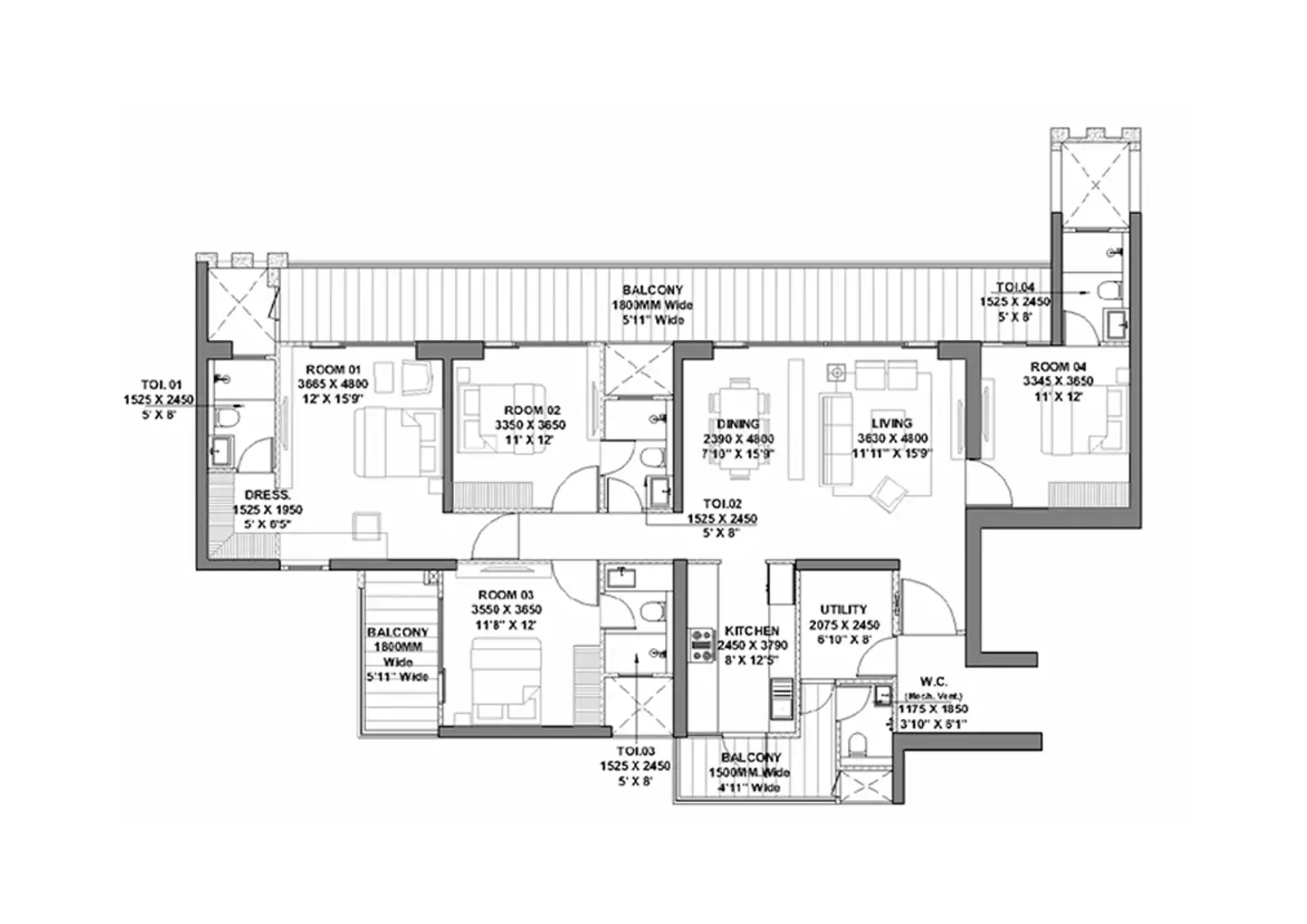 floor-plan-Godrej Vrikshya - Buy best residential property in Gurugram