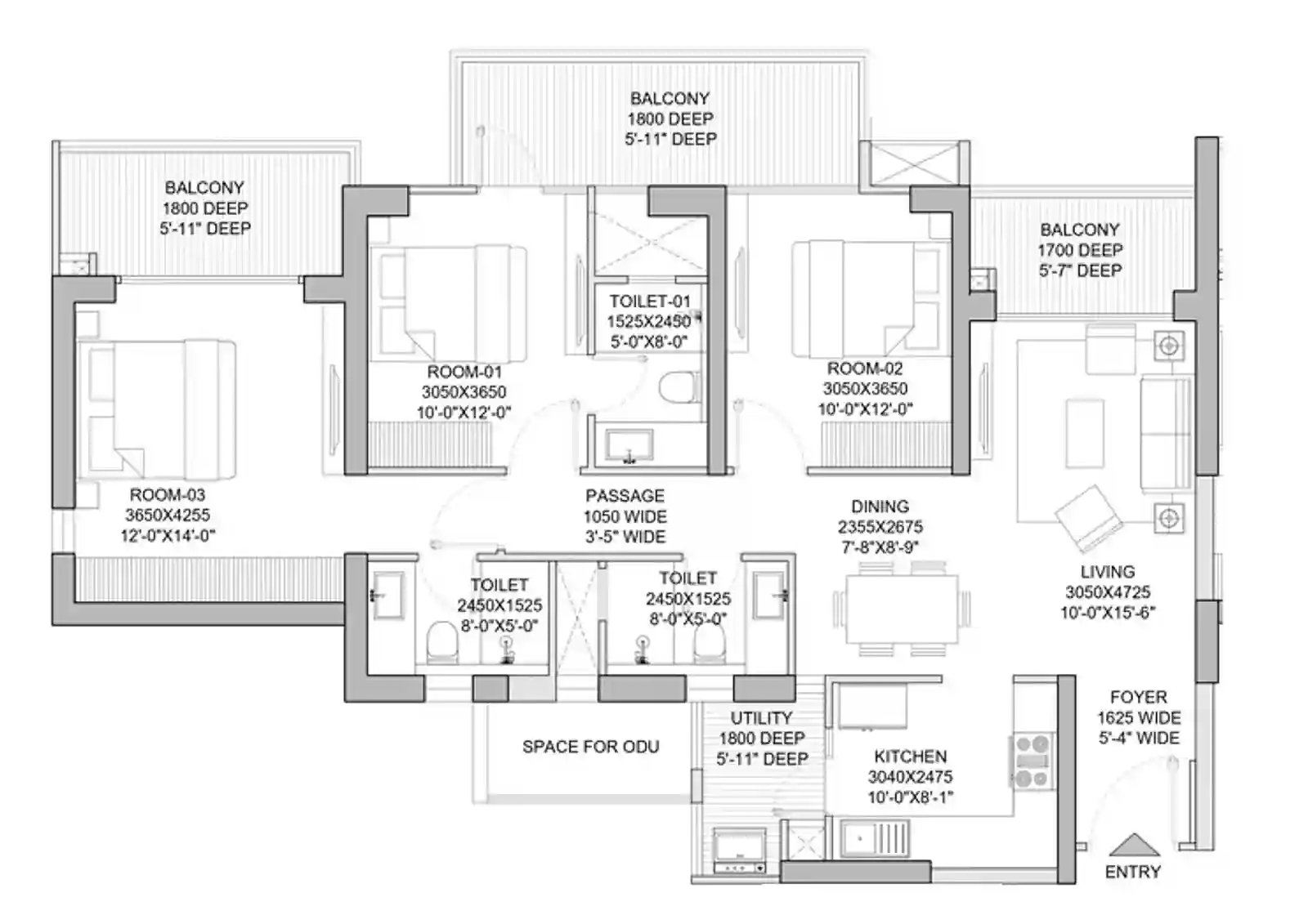 floor-plan-Godrej Zenith - godrej flats in gurgaon