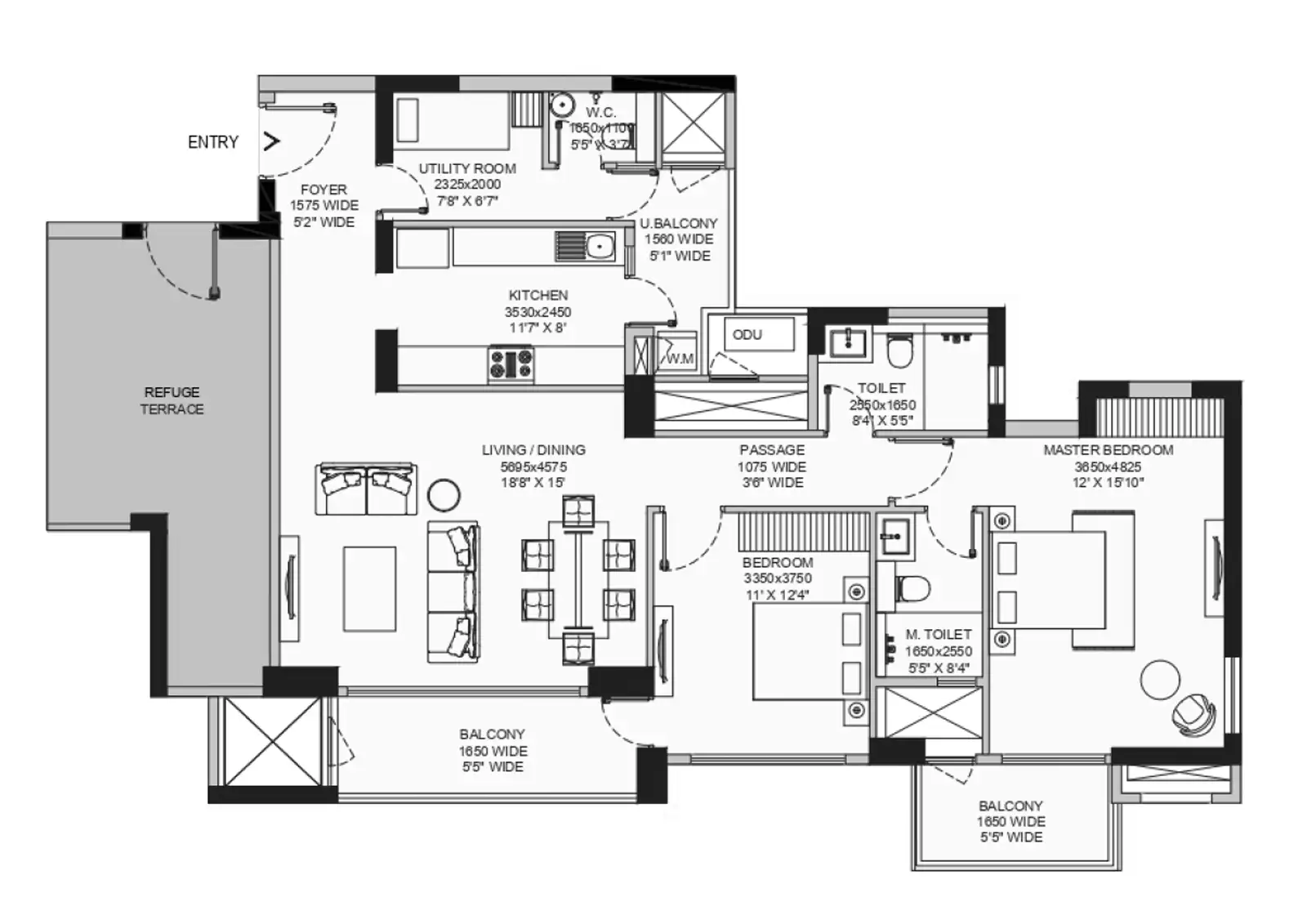 floor-plan-Emaar Amaris - Best residential property in Gurugram