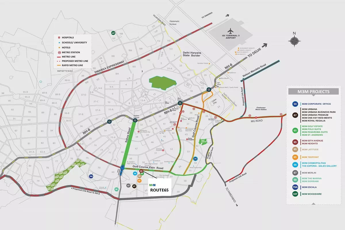 m3m-route-65-location-map
