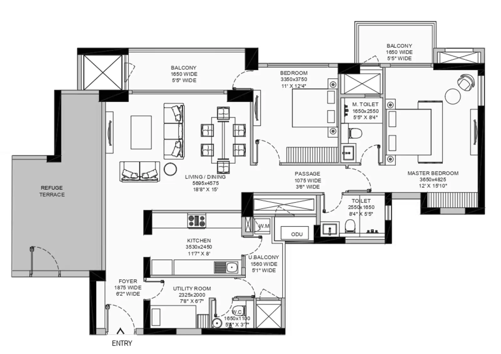 floor-plan-Emaar Amaris - Best residential property in Gurugram