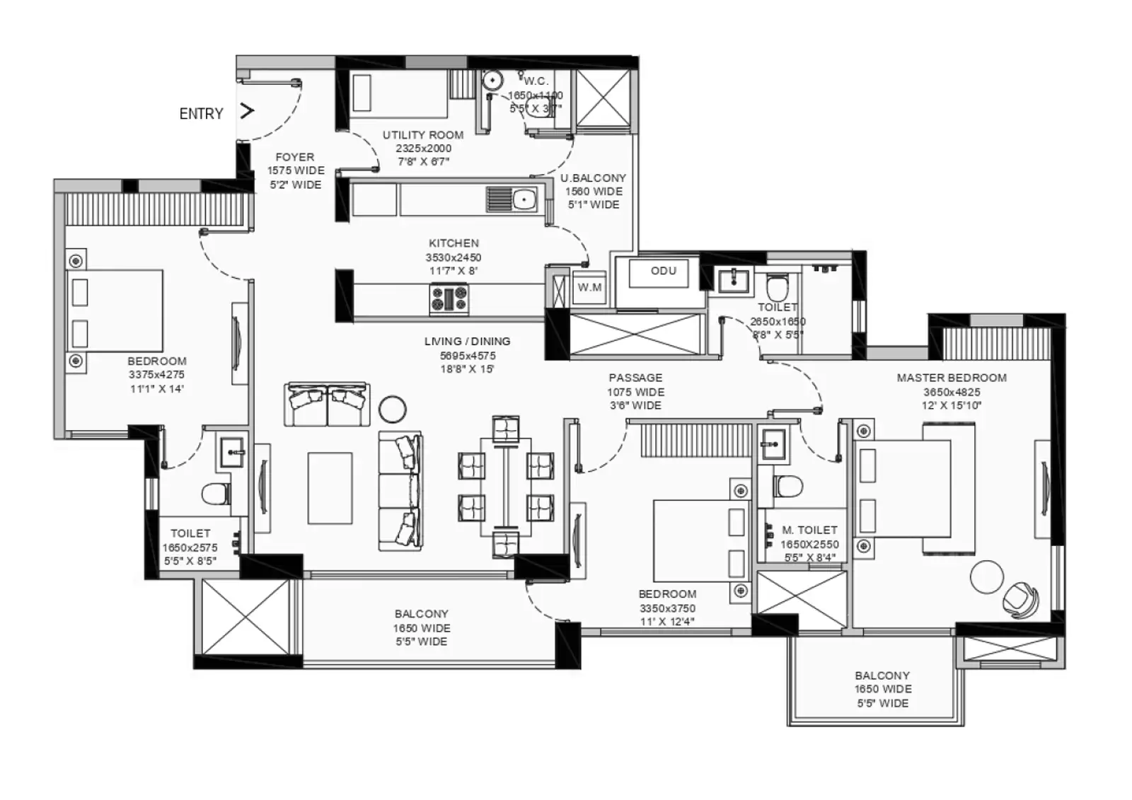 floor-plan-Emaar Amaris - Best residential property in Gurugram