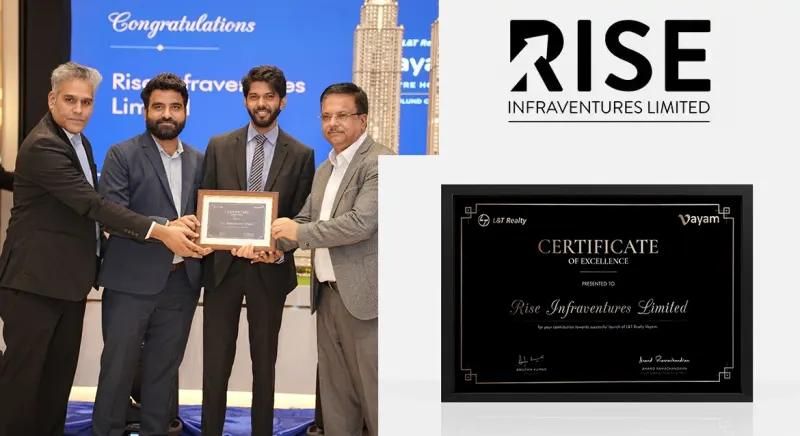 L&T Realty Presents Certificate of Excellence to Rise Infraventures...