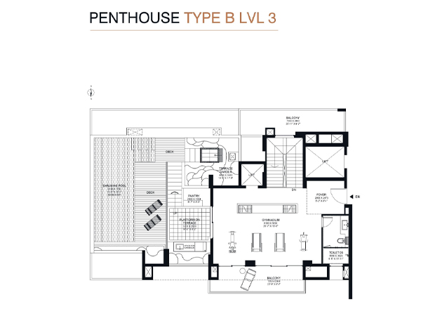 Penthouse Floor Plan type B Lvl 3